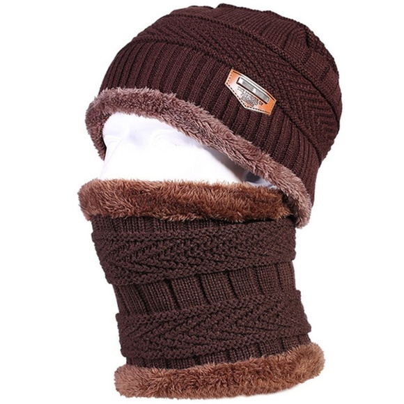 Winter Knit Skull Cap Beanie Hat with Neck Gaiterc - Picture 2 of 7